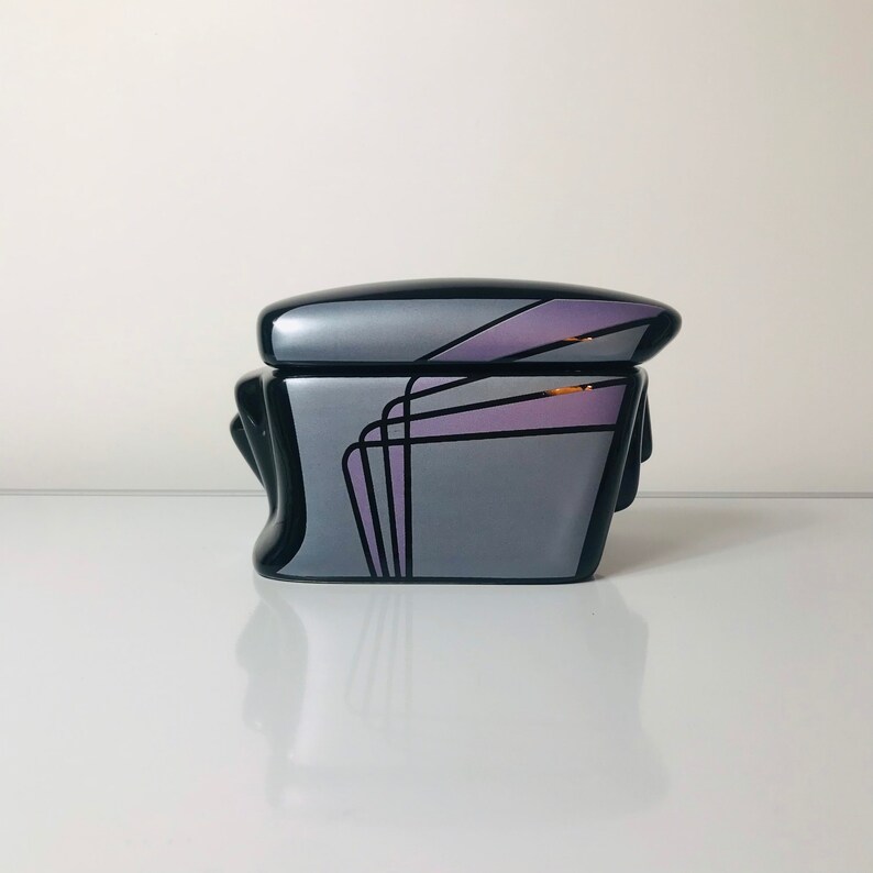 70s Jewellery Set with a Ceramic Memphis Style Case.