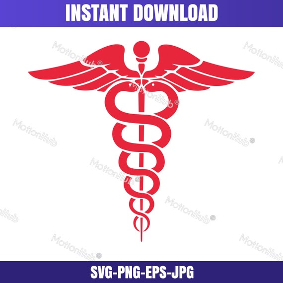 Caduceus Medical Symbol Svg Instant Download Svg Png Jpg Etsy