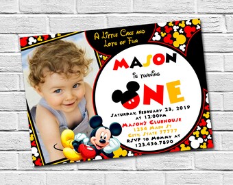 Mickey Mouse Invitation Etsy