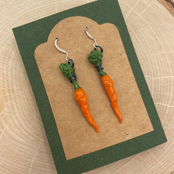 Glass Carrot Earrings