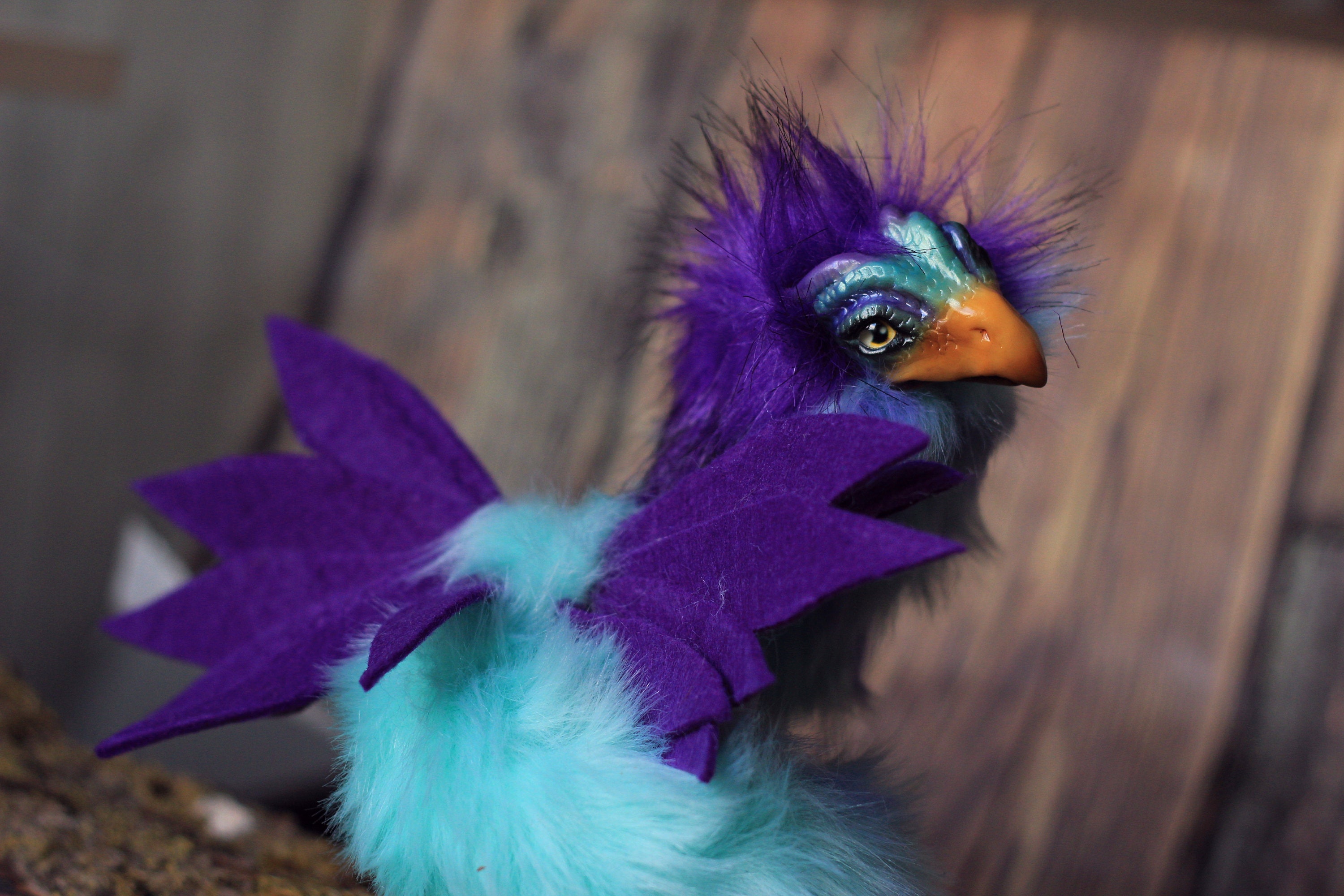 Fantasy Occamy toy to ORDER. Turquoise violet animal toy. | Etsy