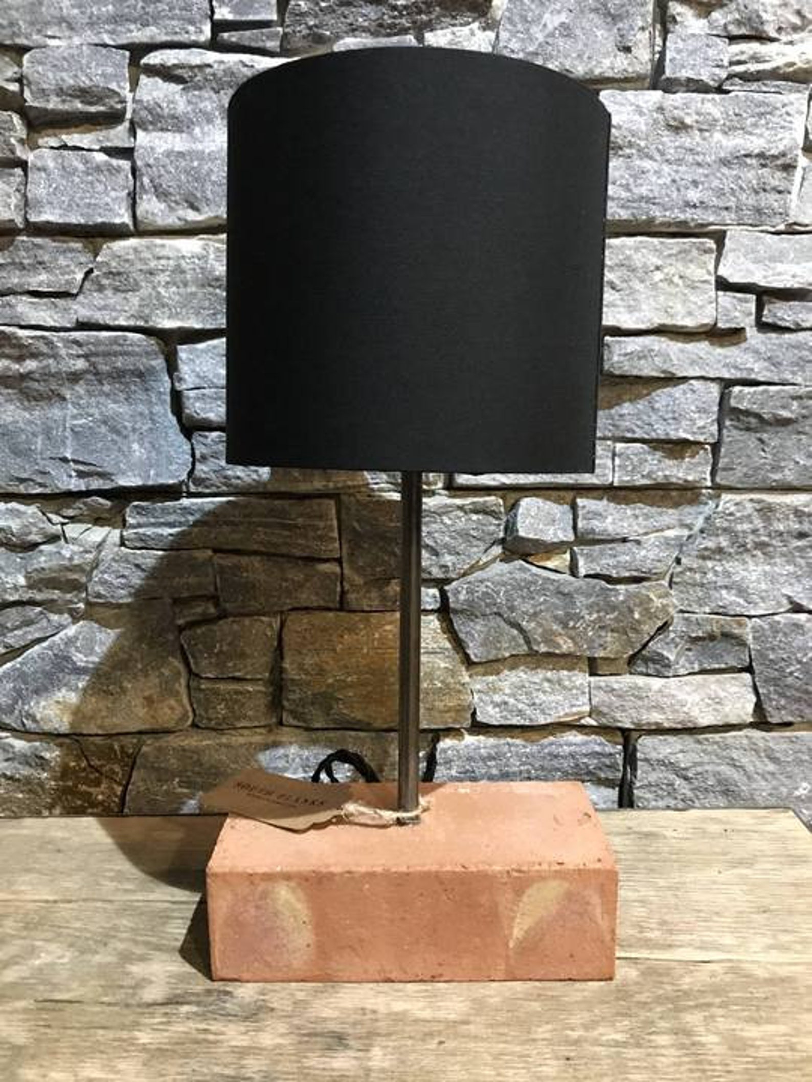 Rustic Handmade Brick Base Table Lamp Etsy