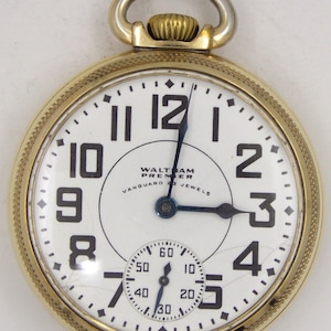 1941 Waltham Premier 23 Jewel Railroad Pocket Watch in Keystone 10k Gold Filled Case
