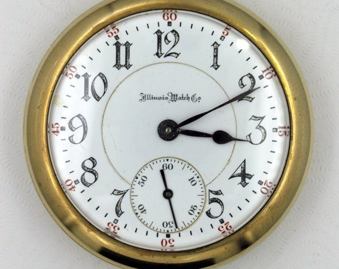 1909 Illinois A. Lincoln 21 Jewel Railroad Grade Pocket Watch Encased