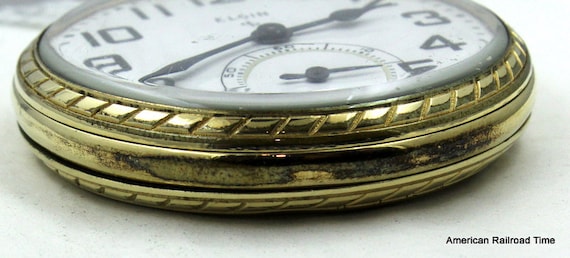 1947 Elgin 15 Jewel Pocket Watch in 10k Gold Roll… - image 8
