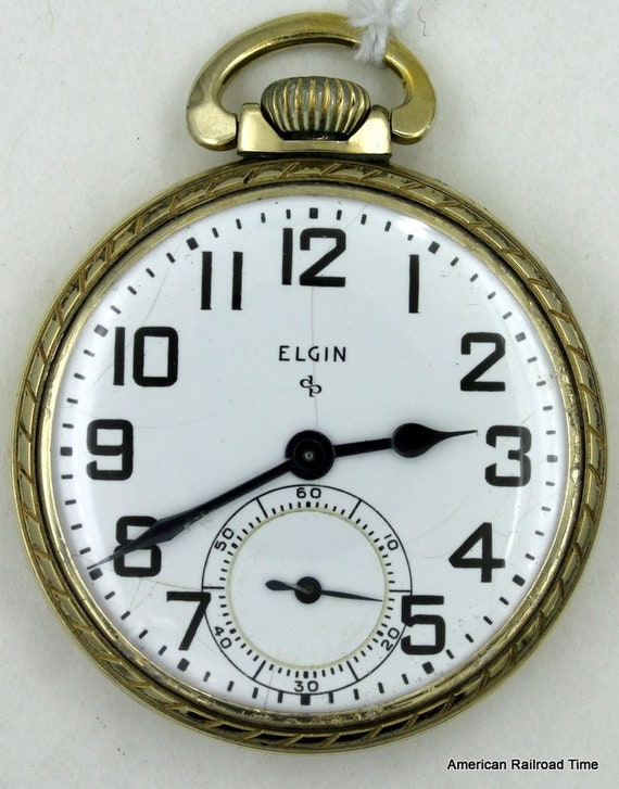 1947 Elgin 15 Jewel Pocket Watch in 10k Gold Roll… - image 1