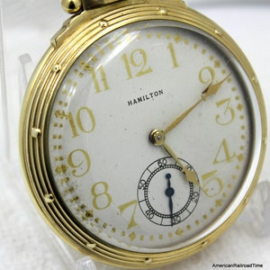 Beautiful 1948 Hamilton 992B 21 jewel Pocket Watch in a Keystone 10K Gold Filled Case