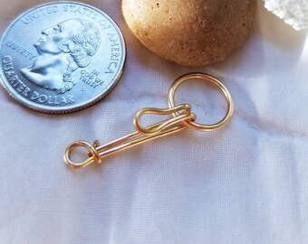 Bronze Clasps Hooks, Hand Crafted for DIY Jewelry, Journaling, Artisan Jewelry Supplies, Bracelet Clasps, Connectors, Set of 10