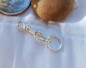 Silver-Plated Clasp Hooks, Hand Crafted for DIY Jewelry, Journaling, Artisan Jewelry Supplies, Bracelet Clasps, Connectors, Set of 10