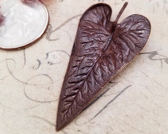 Vintaj Natural Brass Wildwood Leaf for DIY Jewelry and Unique Gifts, Artisan Jewelry-Making, Journaling, and Craft Components, One Piece