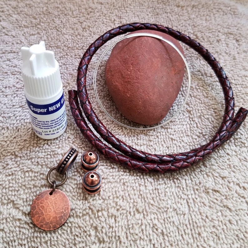 Braided Leather Bracelet Kit Memory Wire With Choice of Etsy