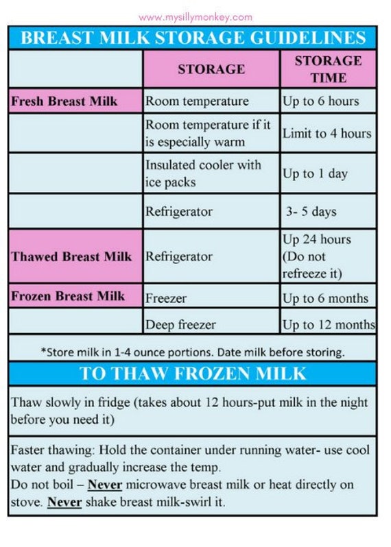 Breastmilk Storage Guidelines Magnet