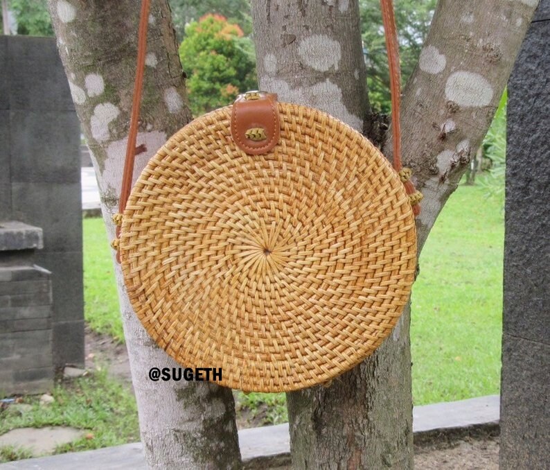 vegan rattan bag