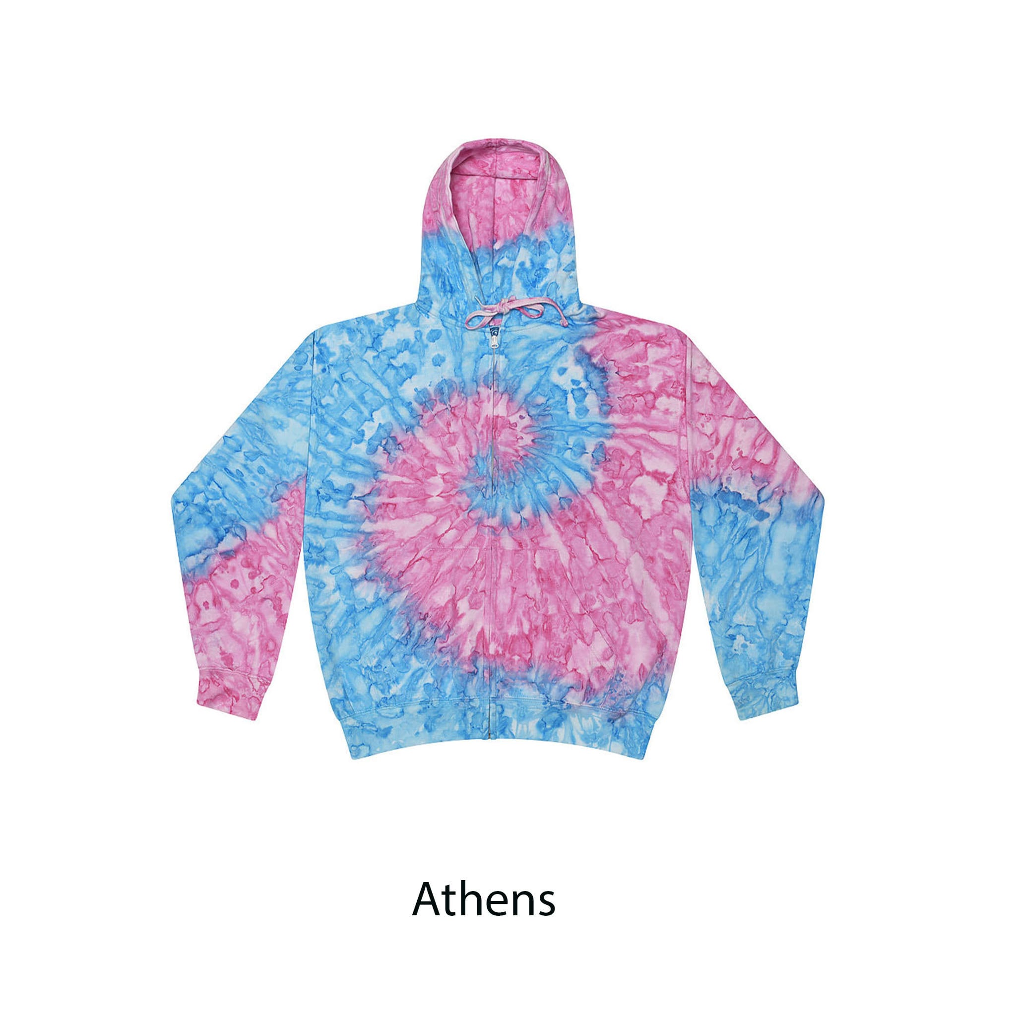 Limited Edition Tie Dyed Soft & Cozy 100% Cotton Fleece Zip Hoodie | Rainbow Spiral
