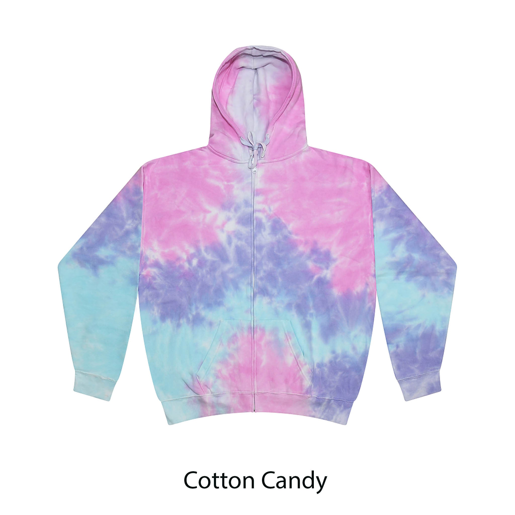 Tie Dye Zip Hoodie XS, S, M, L, XL, 2X, 3X Cotton 80%, Poly