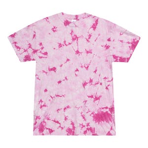 Tie-Dye Tee, Shapes, T-Shirt Unisex, Adult and Kids Sizes, Pink Ribbon, Heart, Awareness Crystal Pink