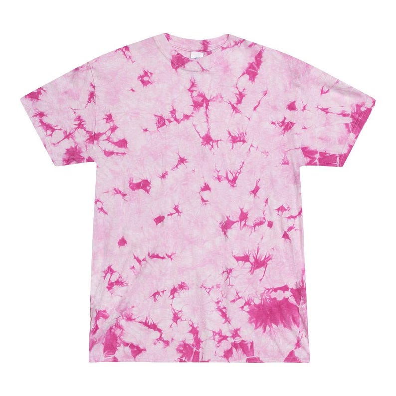 Tie-Dye Tee, Shapes, T-Shirt Unisex, Adult and Kids Sizes, Pink Ribbon, Heart, Awareness Crystal Pink