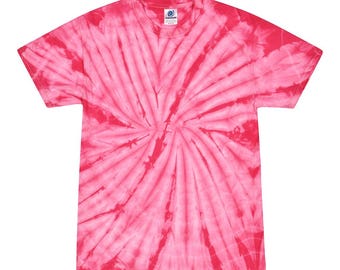 Tie Dye T-Shirt Unisex, Adult & Kids Sizes, Color Pink