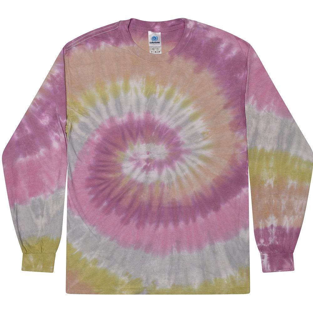Red Tie Dye Long Sleeve T-Shirt For Men & Adults - 100% Pre-Shrunk Cotton, Sizes S To 5XL