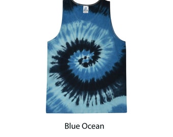 Tie Dye Unisex Tank Top,  S, M, L, XL, 2XL, 3XL, Multicolor