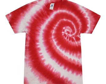 Tie Dye T-Shirt Unisex, Adult & Kids Sizes, Color Red