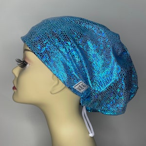 Gorro quirúrgico para mujer con diseño de dragón enjoyado, gorro de faja, estilo bouffant, spandex.