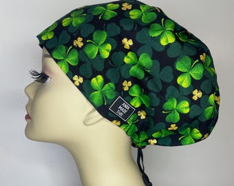 MY LUCKY HAT women scrub hat, surgical cap, bouffant inspired, cotton