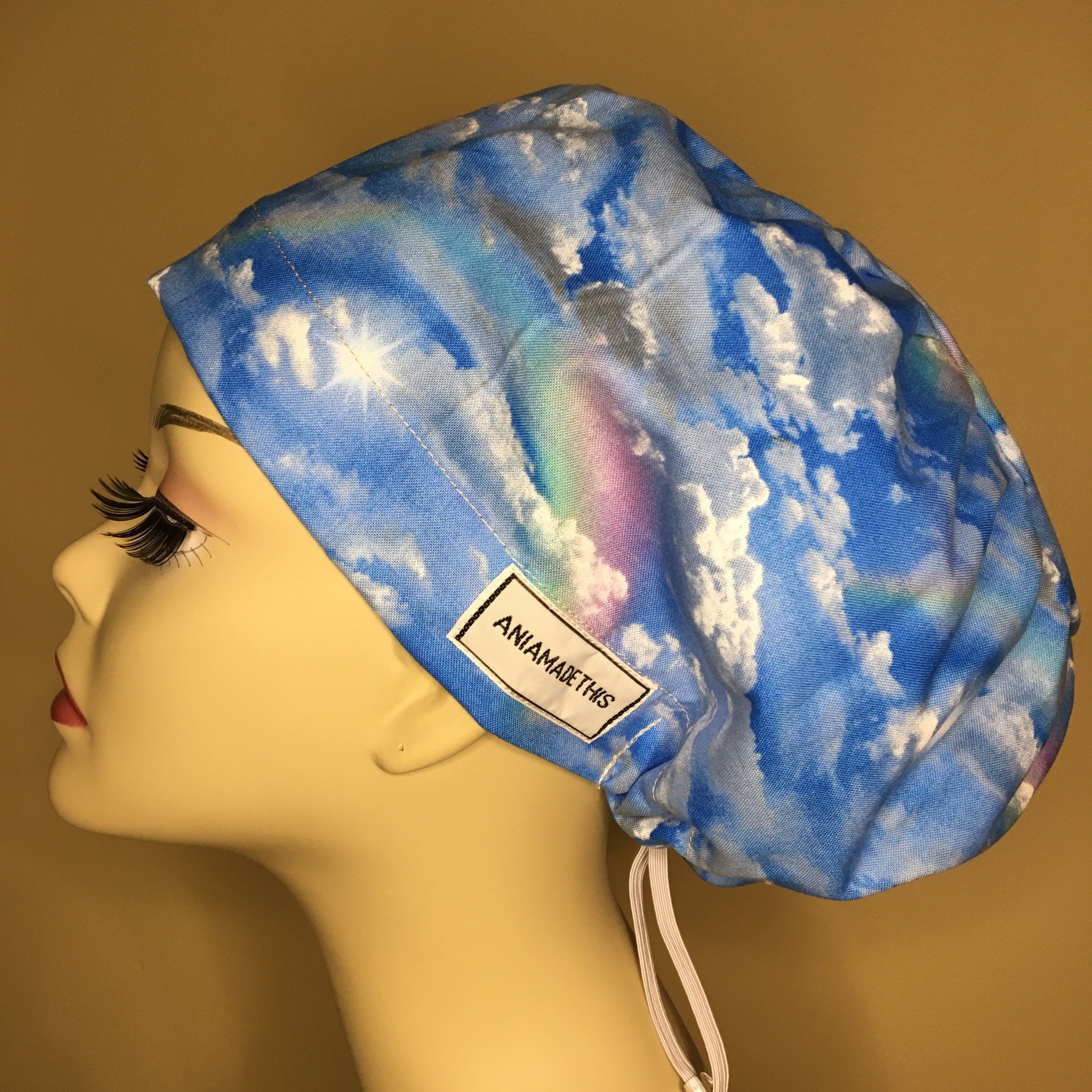 Walk in the clouds women’s scrub hat, surgical cap