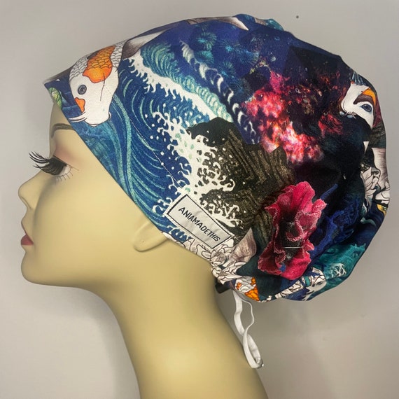 KOI POND Womens Scrub Hat Surgical Cap 