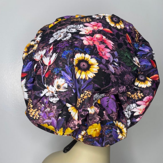 FLORAL FANTASY Women Scrub Hat, Surgical Cap, Bouffant  display picture 3