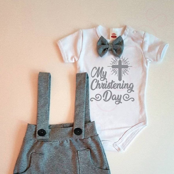 Tenue de baptême de bébé garçon, tenue de baptême, bénédiction de bébé, tenue de dédicace, smokings de bébé, vêtements de baptême, port formel d'enfant, costume de bébé.