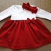 Baby girl christmas My first Christmas Baby girl dress Baby shower dresses Baby headband Newborn Infant Toddler Christmas dress Red dress