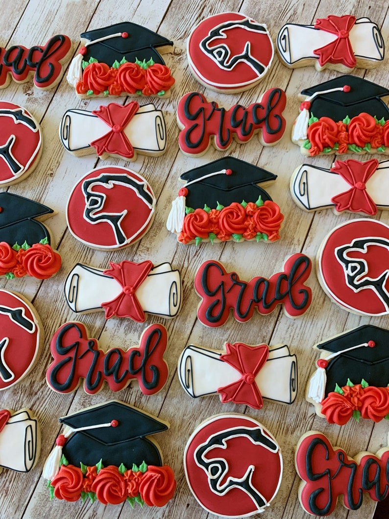 Custom Graduation Cookies Decorated Graduation Sugar Cookies Etsy