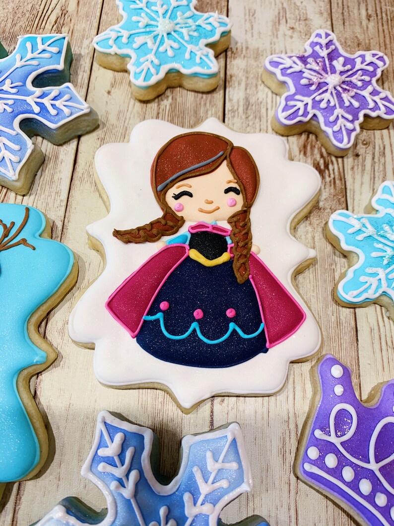 Frozen Cookies Frozen Theme Birthday Royal Icing Decorated Etsy