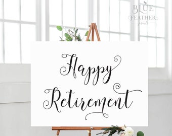 Retirement Party Poster - Happy Retirement – Large Poster - 24x36 - DIY – Printable Sign – CARAMIA Collection