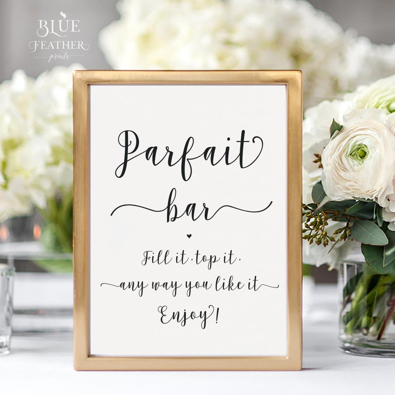 Parfait Bar Sign, Yogurt Bar, Fill It Top It Any Way You Like It DIY