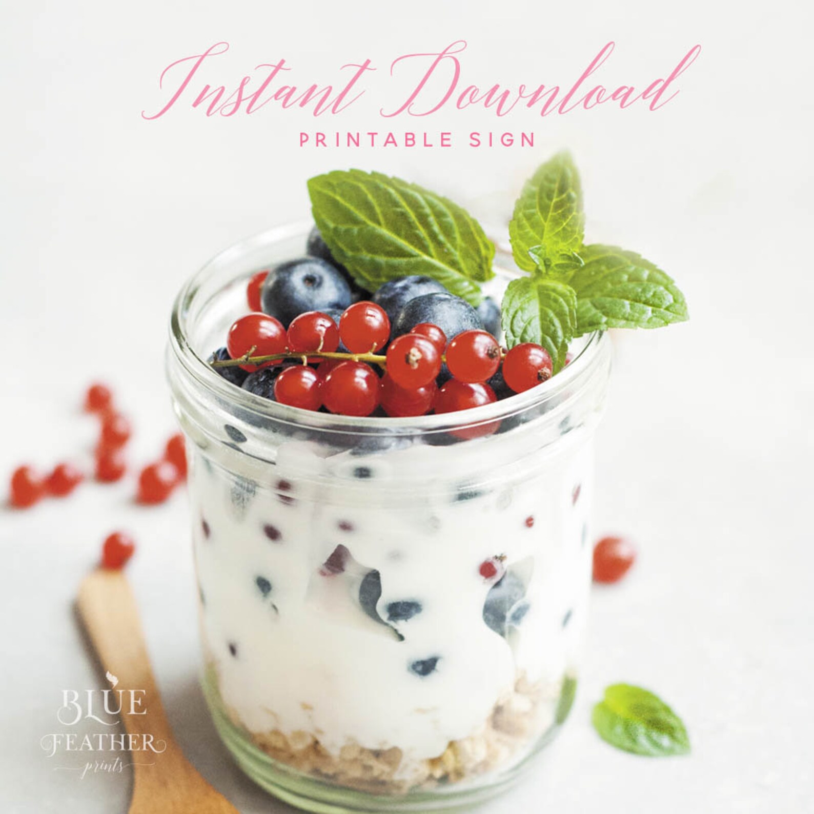 Parfait Bar Sign, Yogurt Bar, Fill It Top It Any Way You Like It DIY