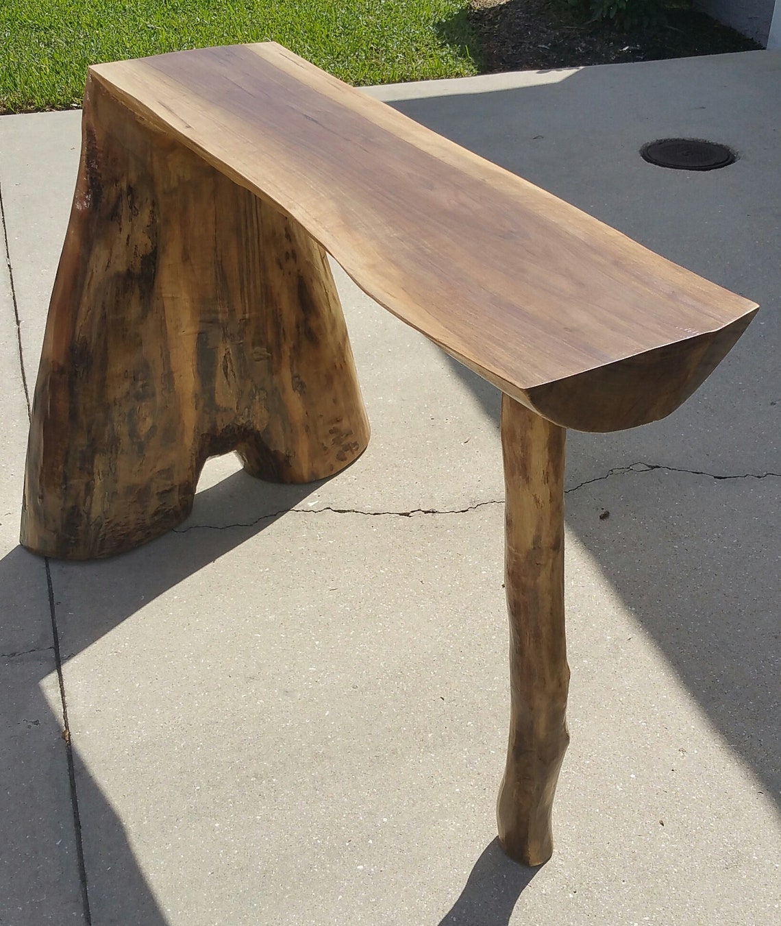 Walnut Waterfall Edge Table Etsy