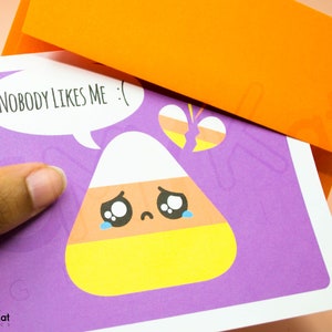 Cute Candy Corn card, Fall card, Autumn card, Spooky card, Seasonal card, spooky stationery, for birthday, for fun, for him, for her