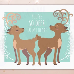 Valentine's Day Card, So Deer to My Heart, LGBTQ, For Him, For Them, For Boyfriend, For Husband, Cute Card for gay couples