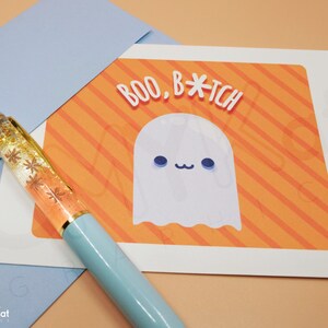 Cute Ghost card, Fall card, Autumn card, Spooky card, Spooky Season card, spooky stationery, for birthday, for fun, for him, for her
