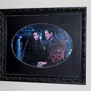 Addams Family, Morticia and Gomez... Original Framed Acrylic Painting