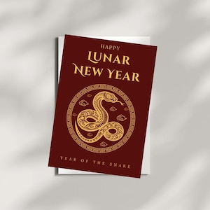 Chinese New Year Card Template, Lunar New Year 2025, Chinese Celebration, Digital Download, Chinese New Year Card,Instant Download,Digital