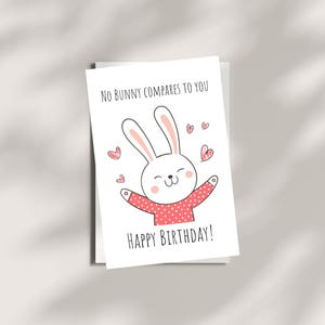 Personalised Bunny Birthday Card | Instant Download | Digital Card | Bunny Birthday Card | Rabbit Birthday Card | Colourful Birthday card
