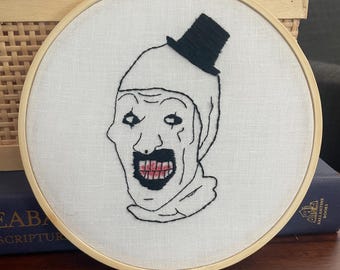 Embroidered Art the Clown - Terrifier Movie - 5 inch hoop