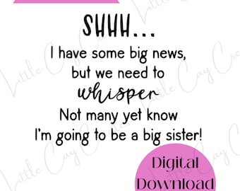 Big Sister Announcement SVG: Family Pregnancy Reveal (Digital Download)