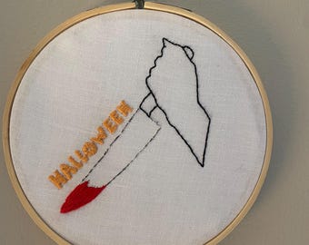 Halloween Movie Embroidery, Minimalist Horror, Michael Myers