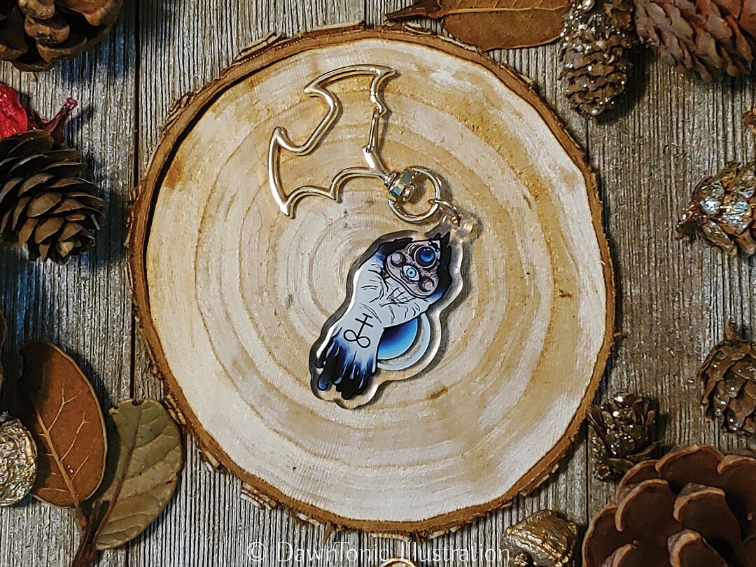 Witchy Hand Planchette Keychain: Gothic Satanic Cross Charm - Etsy