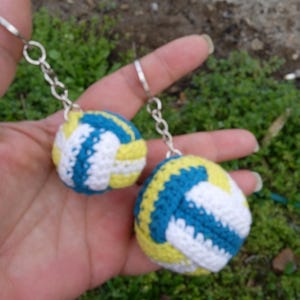 Crochet Volleyball Keychain – Handmade Gift for Sports Fans