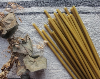 Natural Beeswax Candles/ Slim candles/ Beeswax tapers/